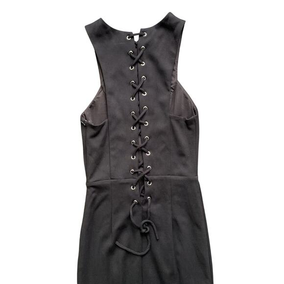 LOVERS + FRIENDS Maxi Dress Womens Sz XS Black Lace Up Back Sleeveless - Picture 5 of 7
